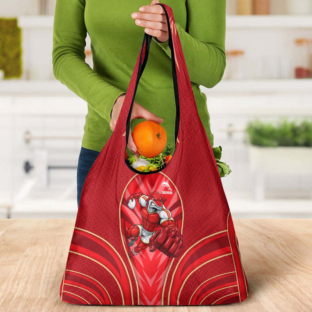 Dolphins Rugby Mascot Grocery Bag Australian Rugby Culture - Tribal Inspired Dolphin