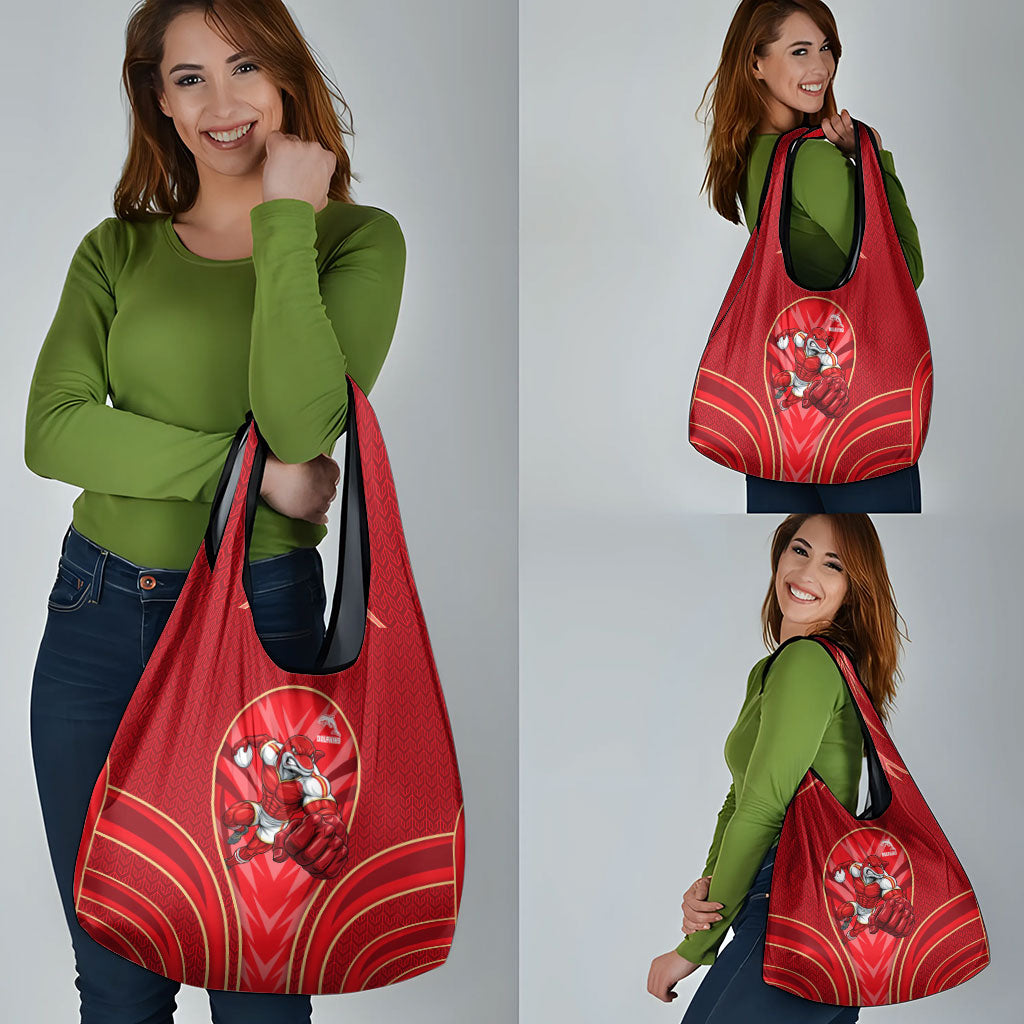 Dolphins Rugby Mascot Grocery Bag Australian Rugby Culture - Tribal Inspired Dolphin