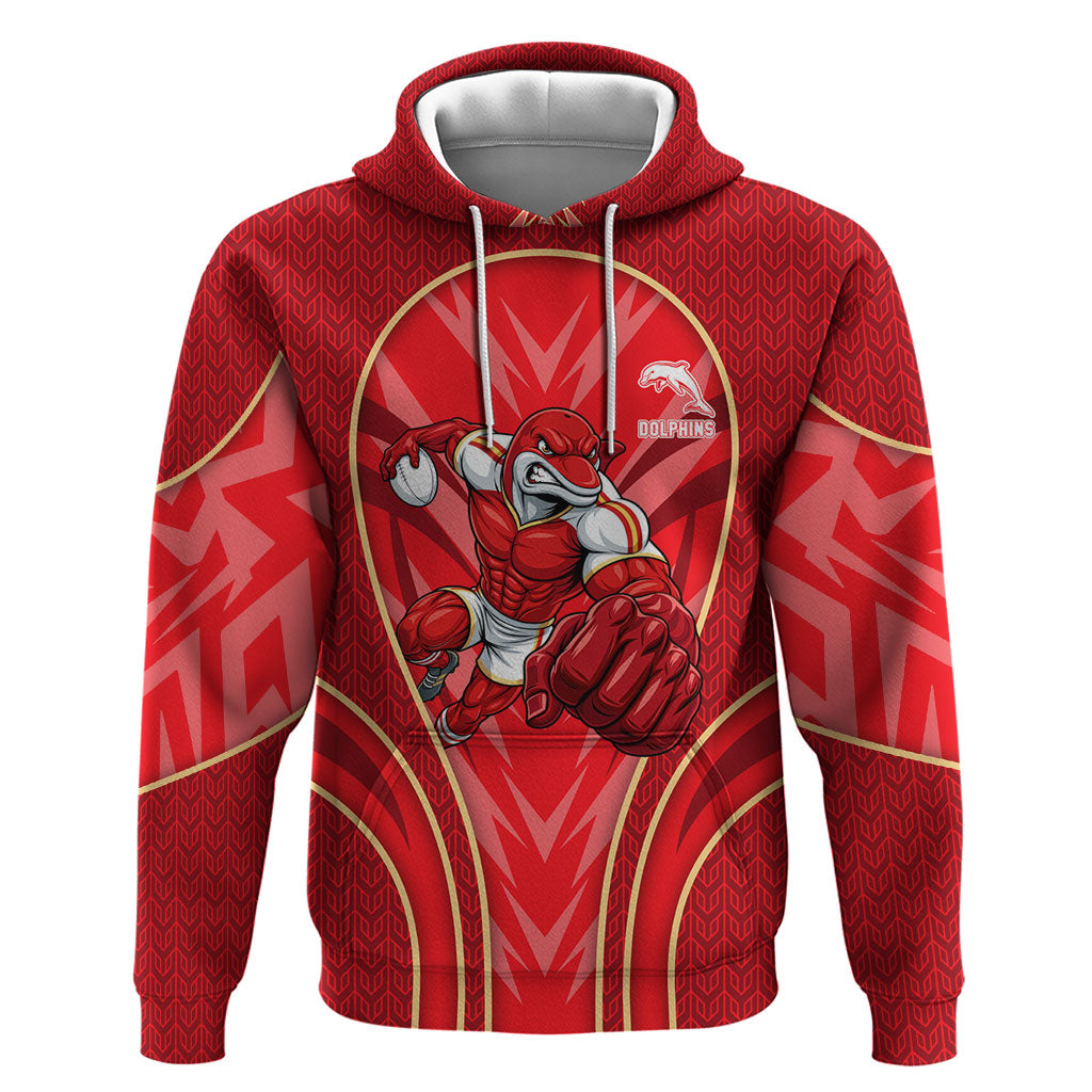 Dolphins Rugby Mascot Hoodie Australian Rugby Culture - Tribal Inspired Dolphin
