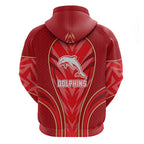 Dolphins Rugby Mascot Hoodie Australian Rugby Culture - Tribal Inspired Dolphin