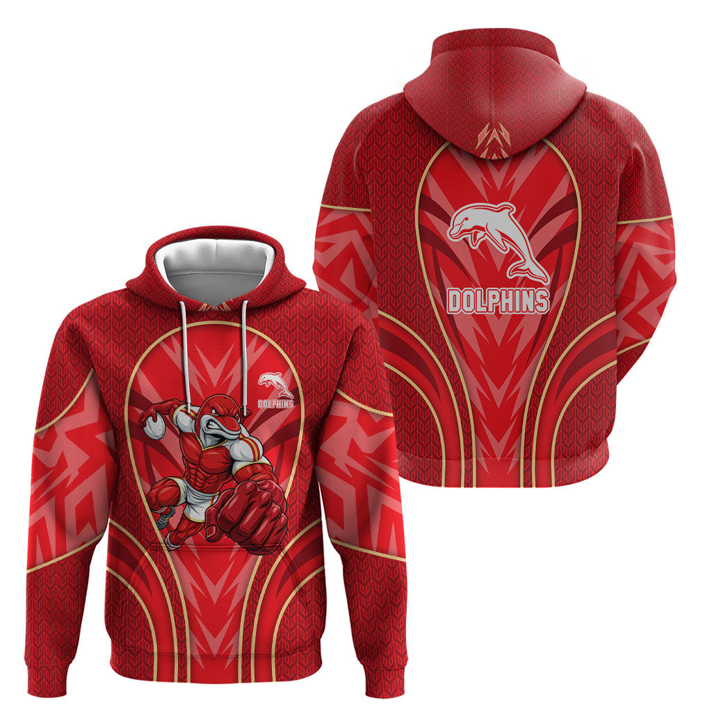 Dolphins Rugby Mascot Hoodie Australian Rugby Culture - Tribal Inspired Dolphin
