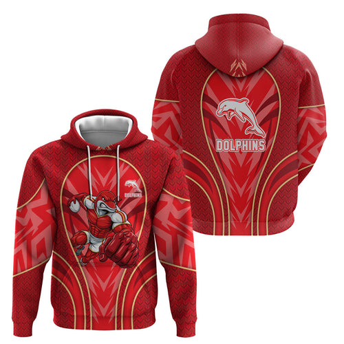 Dolphins Rugby Mascot Hoodie Australian Rugby Culture - Tribal Inspired Dolphin
