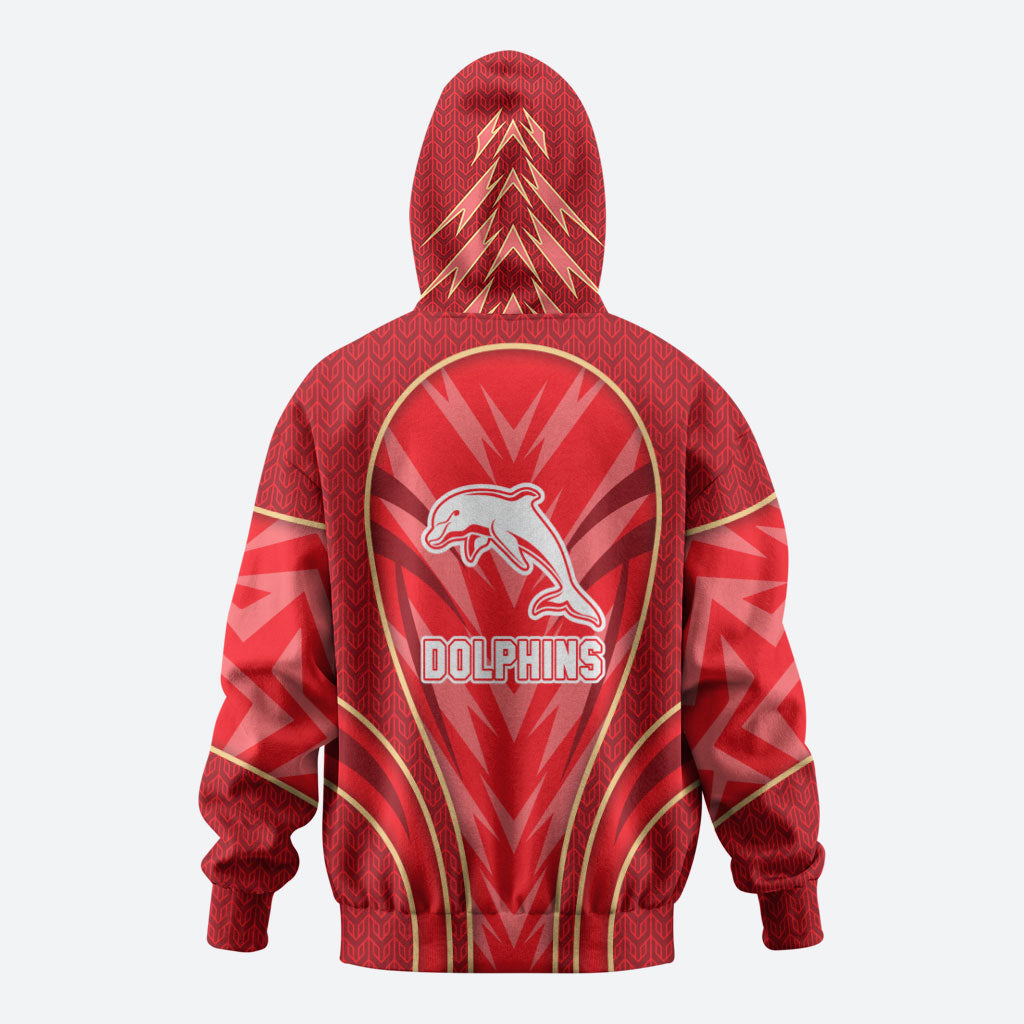 Dolphins Rugby Mascot Hoodie Australian Rugby Culture - Tribal Inspired Dolphin