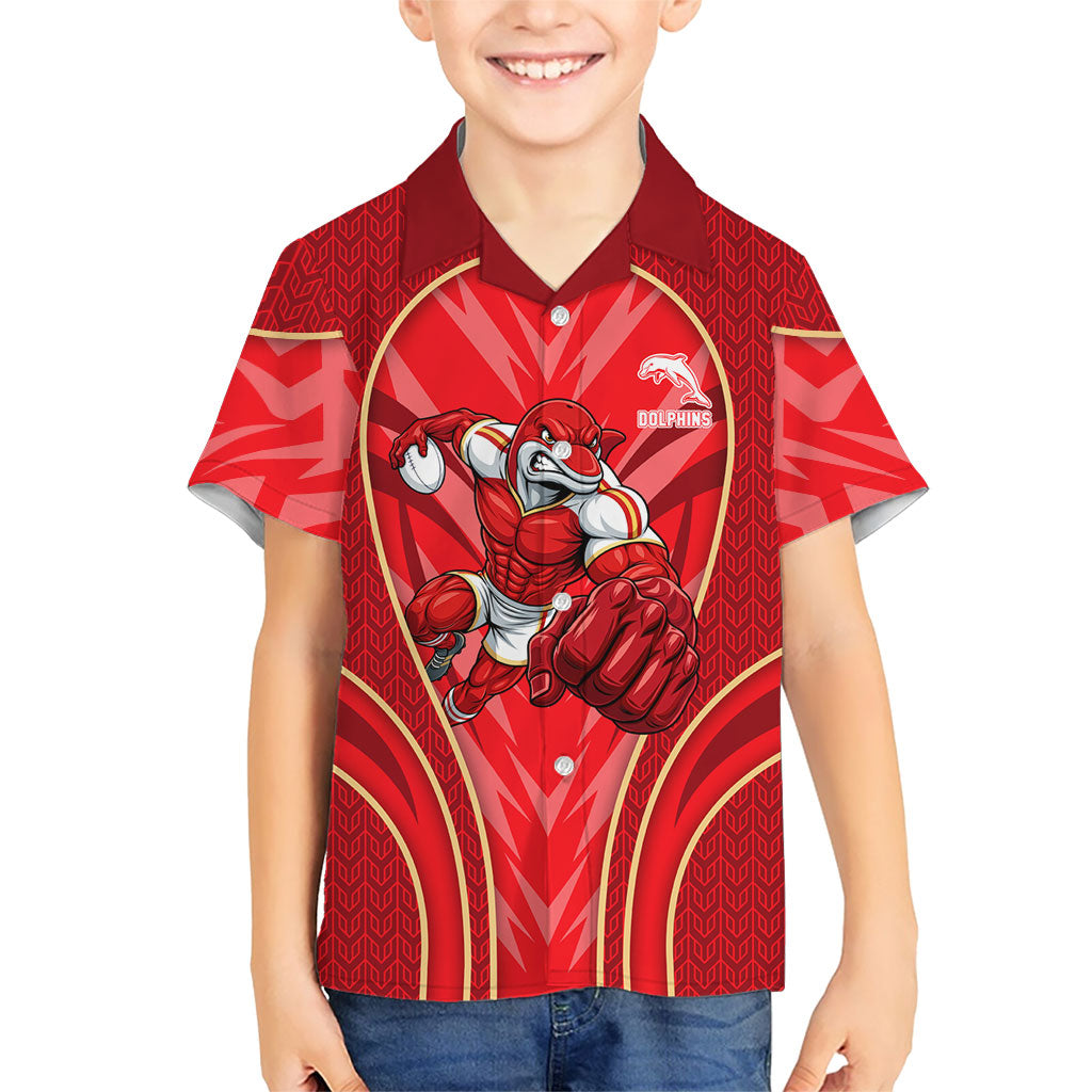 Dolphins Rugby Mascot Kid Hawaiian Shirt Australian Rugby Culture - Tribal Inspired Dolphin