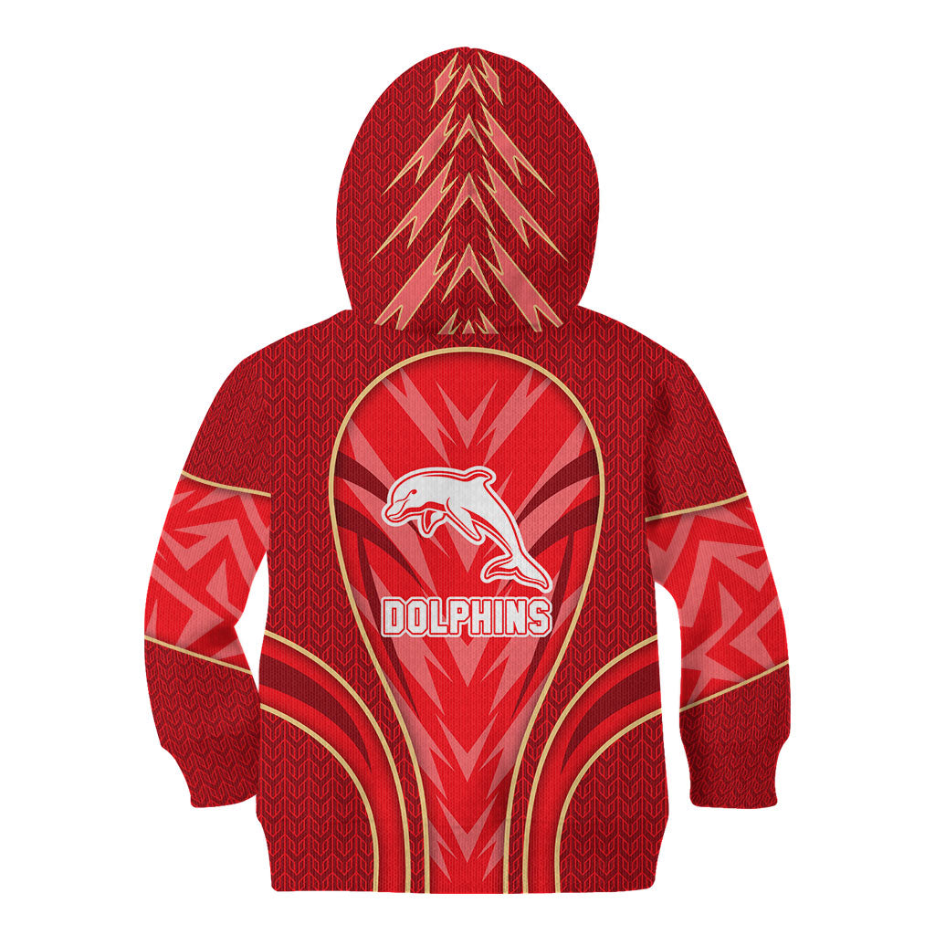 Dolphins Rugby Mascot Kid Hoodie Australian Rugby Culture - Tribal Inspired Dolphin
