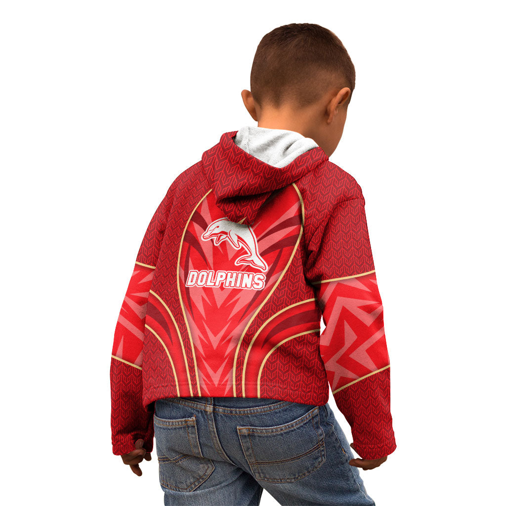 Dolphins Rugby Mascot Kid Hoodie Australian Rugby Culture - Tribal Inspired Dolphin