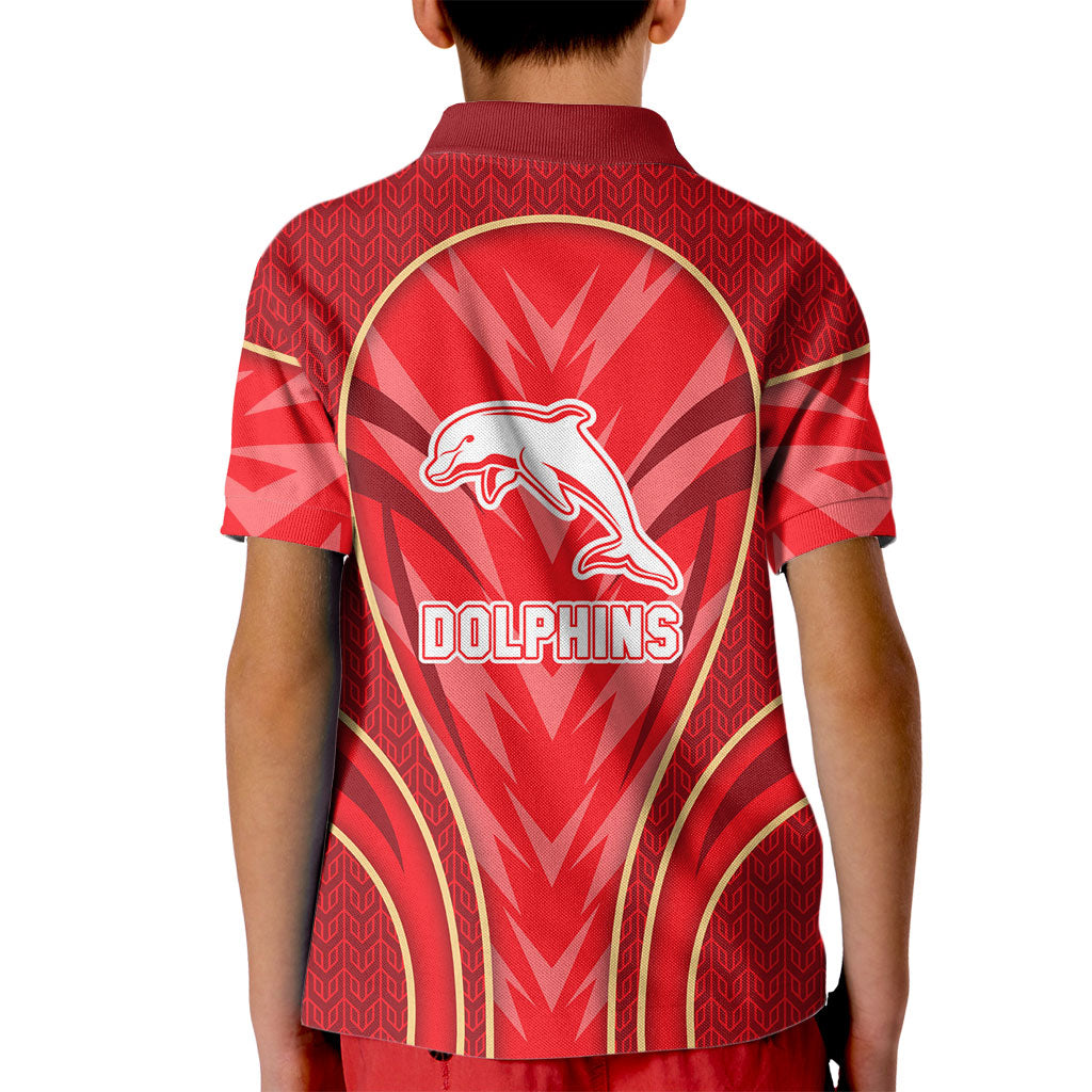 Dolphins Rugby Mascot Kid Polo Shirt Australian Rugby Culture - Tribal Inspired Dolphin