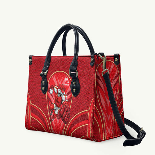 Dolphins Rugby Mascot Leather Bag Australian Rugby Culture - Tribal Inspired Dolphin