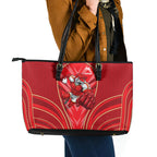 Dolphins Rugby Mascot Leather Tote Bag Australian Rugby Culture - Tribal Inspired Dolphin