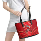 Dolphins Rugby Mascot Leather Tote Bag Australian Rugby Culture - Tribal Inspired Dolphin