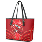 Dolphins Rugby Mascot Leather Tote Bag Australian Rugby Culture - Tribal Inspired Dolphin