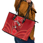 Dolphins Rugby Mascot Leather Tote Bag Australian Rugby Culture - Tribal Inspired Dolphin