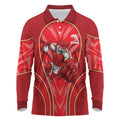 Dolphins Rugby Mascot Long Sleeve Polo Shirt Australian Rugby Culture - Tribal Inspired Dolphin