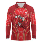 Dolphins Rugby Mascot Long Sleeve Polo Shirt Australian Rugby Culture - Tribal Inspired Dolphin