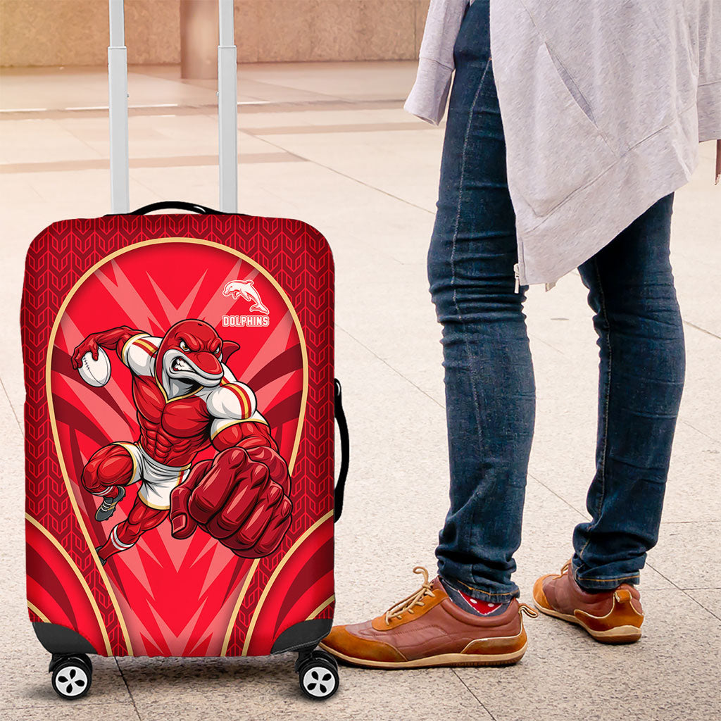 Dolphins Rugby Mascot Luggage Cover Australian Rugby Culture - Tribal Inspired Dolphin