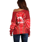 Dolphins Rugby Mascot Off Shoulder Sweater Australian Rugby Culture - Tribal Inspired Dolphin