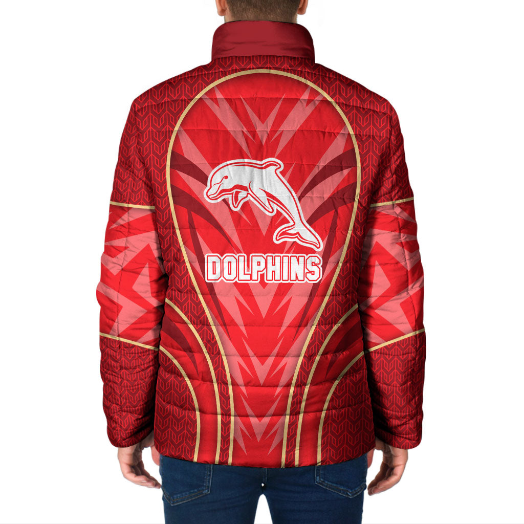 Dolphins Rugby Mascot Padded Jacket Australian Rugby Culture - Tribal Inspired Dolphin