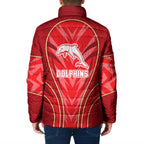 Dolphins Rugby Mascot Padded Jacket Australian Rugby Culture - Tribal Inspired Dolphin