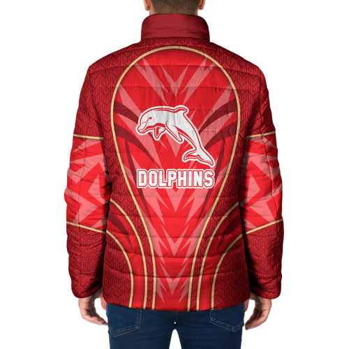 Dolphins Rugby Mascot Padded Jacket Australian Rugby Culture - Tribal Inspired Dolphin