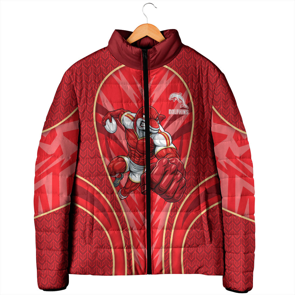 Dolphins Rugby Mascot Padded Jacket Australian Rugby Culture - Tribal Inspired Dolphin