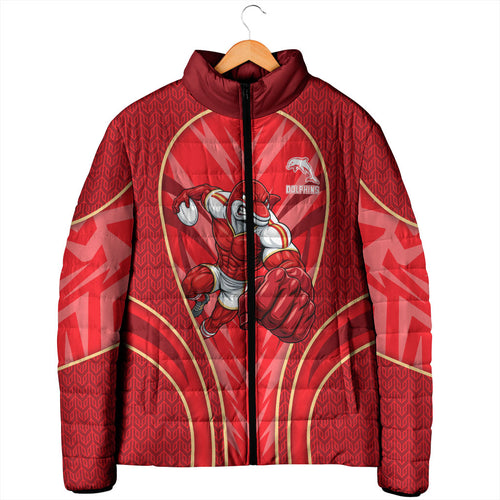 Dolphins Rugby Mascot Padded Jacket Australian Rugby Culture - Tribal Inspired Dolphin
