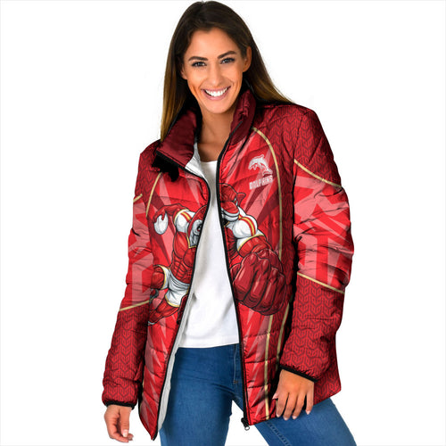 Dolphins Rugby Mascot Padded Jacket Australian Rugby Culture - Tribal Inspired Dolphin