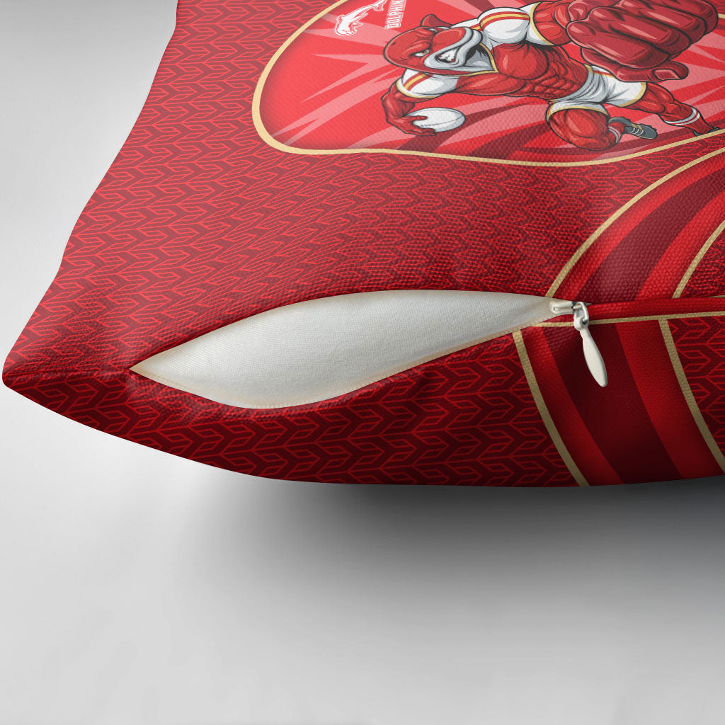 Dolphins Rugby Mascot Pillow Cover Australian Rugby Culture - Tribal Inspired Dolphin