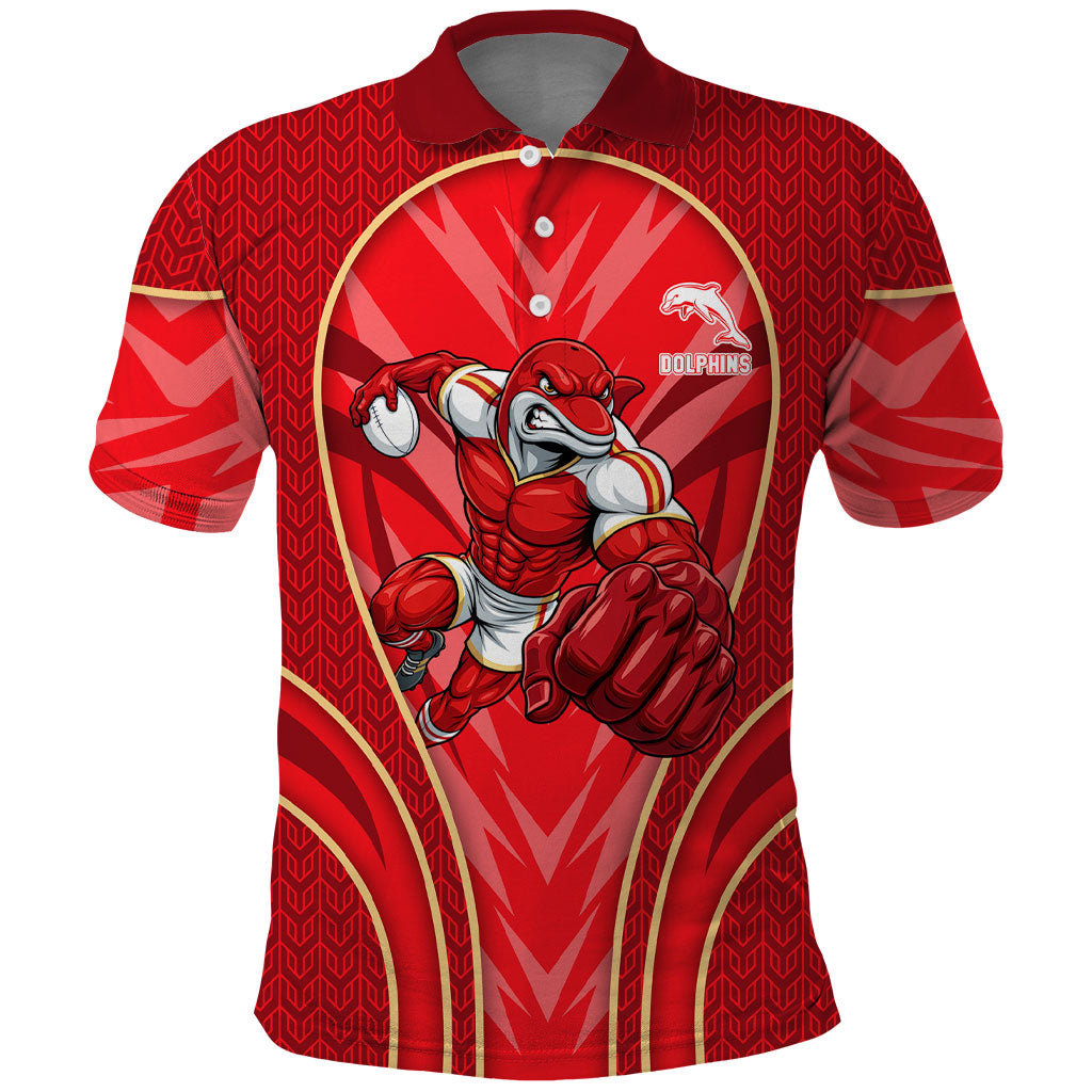 Dolphins Rugby Mascot Polo Shirt Australian Rugby Culture - Tribal Inspired Dolphin