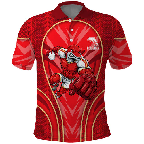 Dolphins Rugby Mascot Polo Shirt Australian Rugby Culture - Tribal Inspired Dolphin