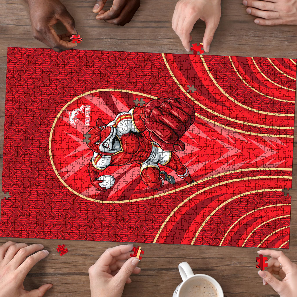 Dolphins Rugby Mascot Puzzle Australian Rugby Culture - Tribal Inspired Dolphin