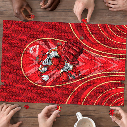 Dolphins Rugby Mascot Puzzle Australian Rugby Culture - Tribal Inspired Dolphin