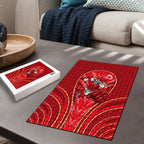 Dolphins Rugby Mascot Puzzle Australian Rugby Culture - Tribal Inspired Dolphin