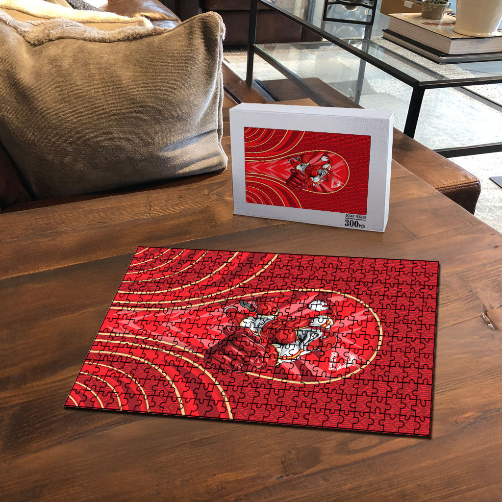 Dolphins Rugby Mascot Puzzle Australian Rugby Culture - Tribal Inspired Dolphin