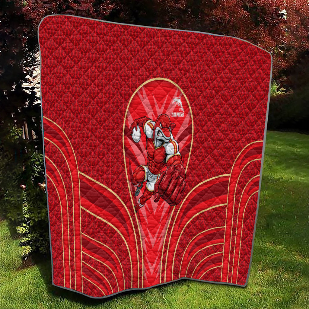 Dolphins Rugby Mascot Quilt Australian Rugby Culture - Tribal Inspired Dolphin