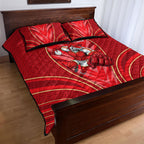 Dolphins Rugby Mascot Quilt Bed Set Australian Rugby Culture - Tribal Inspired Dolphin