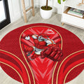 Dolphins Rugby Mascot Round Carpet Australian Rugby Culture - Tribal Inspired Dolphin