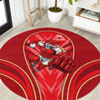 Dolphins Rugby Mascot Round Carpet Australian Rugby Culture - Tribal Inspired Dolphin