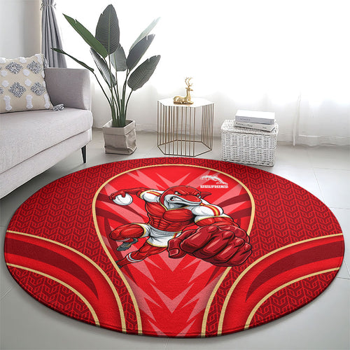 Dolphins Rugby Mascot Round Carpet Australian Rugby Culture - Tribal Inspired Dolphin