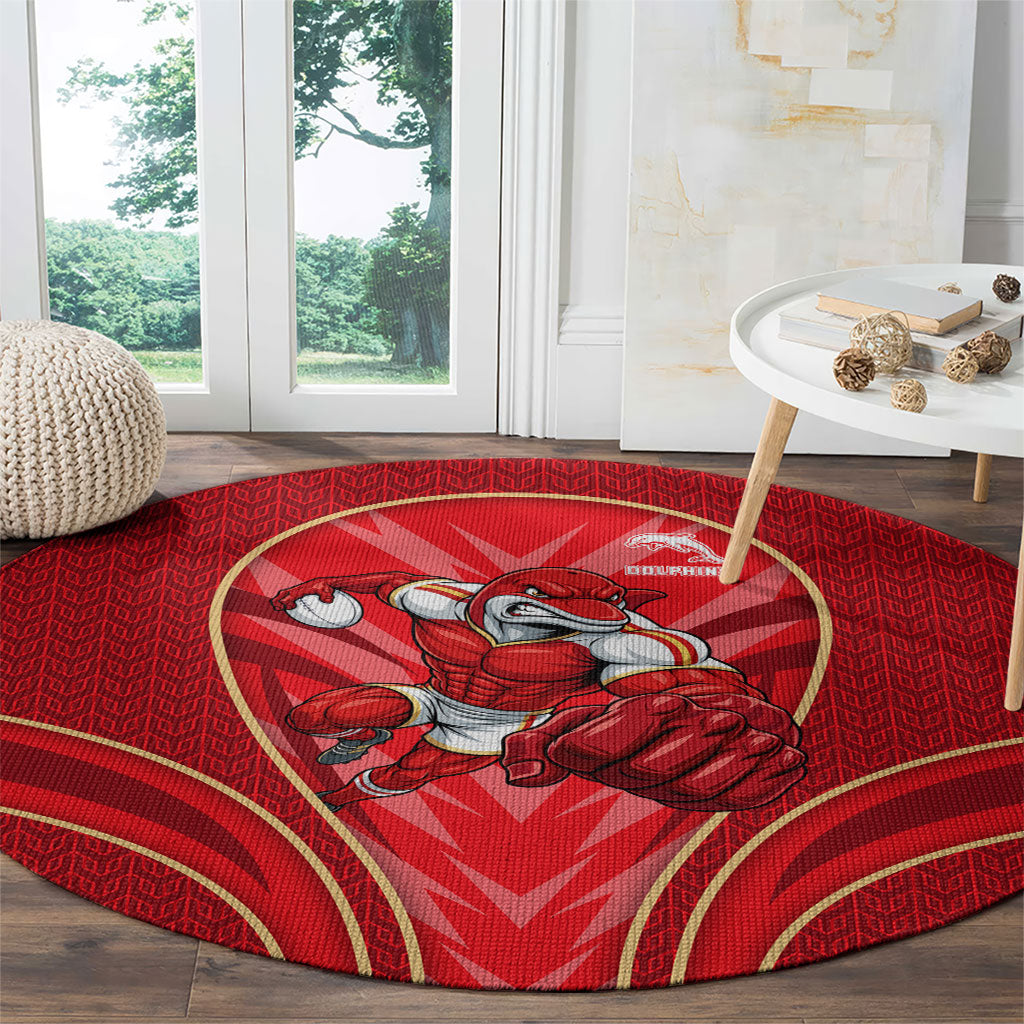 Dolphins Rugby Mascot Round Carpet Australian Rugby Culture - Tribal Inspired Dolphin