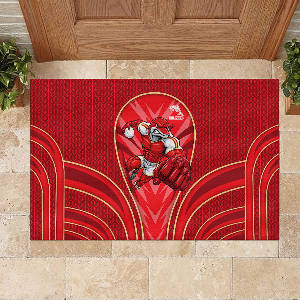 Dolphins Rugby Mascot Rubber Doormat Australian Rugby Culture - Tribal Inspired Dolphin