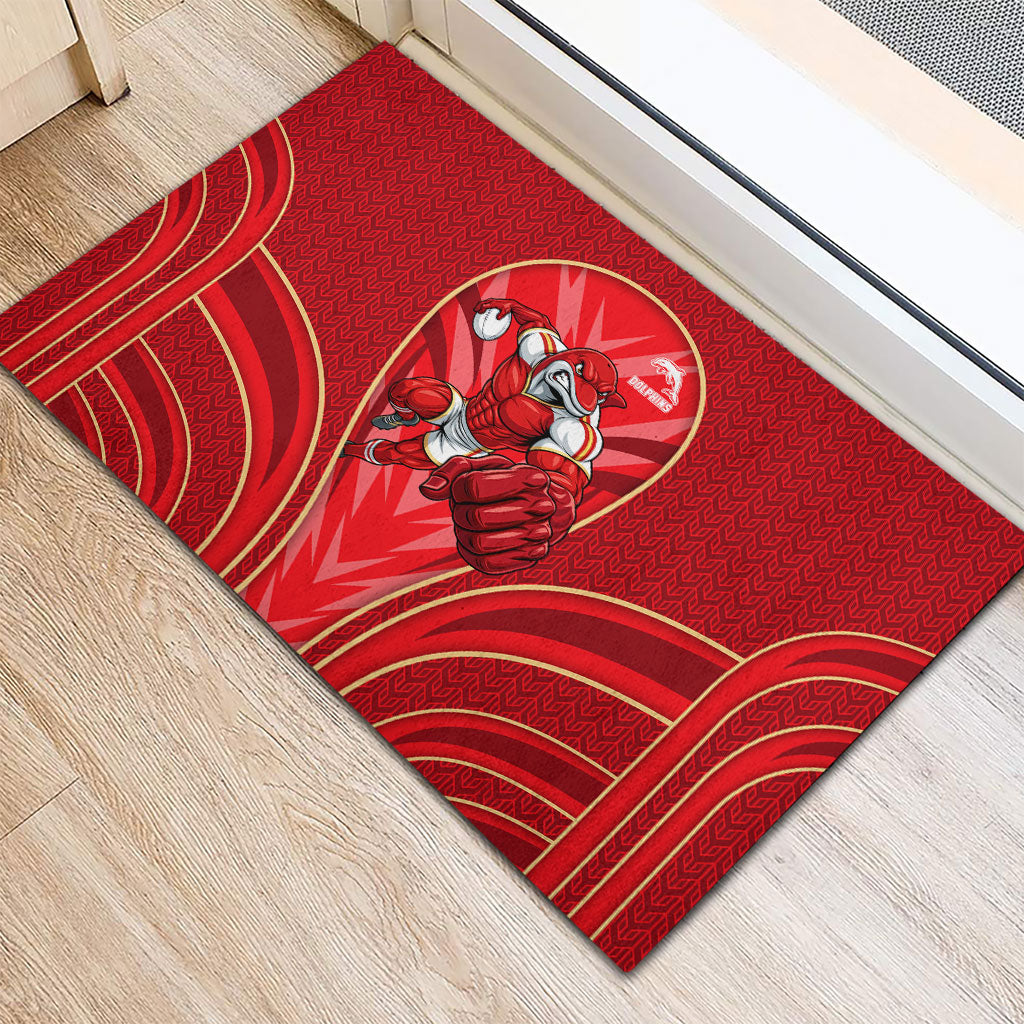 Dolphins Rugby Mascot Rubber Doormat Australian Rugby Culture - Tribal Inspired Dolphin