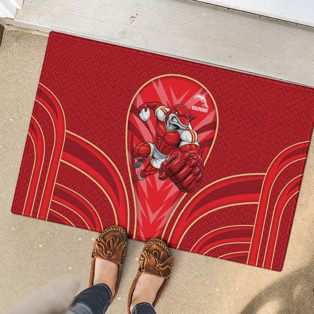 Dolphins Rugby Mascot Rubber Doormat Australian Rugby Culture - Tribal Inspired Dolphin