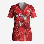 Dolphins Rugby Mascot Scrub Top Australian Rugby Culture - Tribal Inspired Dolphin