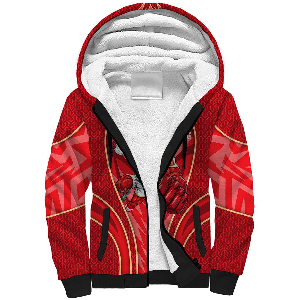 Dolphins Rugby Mascot Sherpa Hoodie Australian Rugby Culture - Tribal Inspired Dolphin