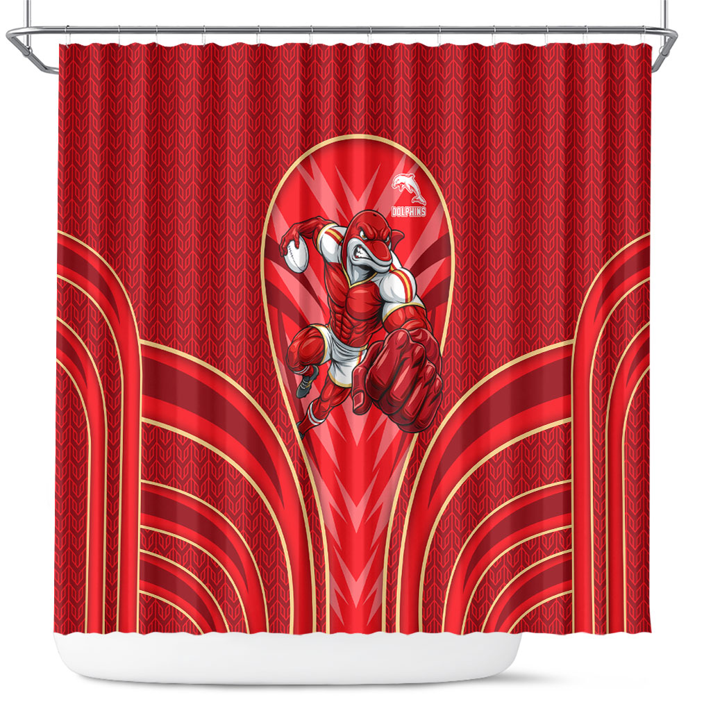 Dolphins Rugby Mascot Shower Curtain Australian Rugby Culture - Tribal Inspired Dolphin