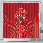 Dolphins Rugby Mascot Shower Curtain Australian Rugby Culture - Tribal Inspired Dolphin