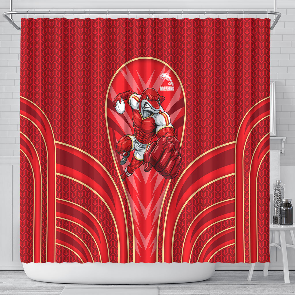 Dolphins Rugby Mascot Shower Curtain Australian Rugby Culture - Tribal Inspired Dolphin