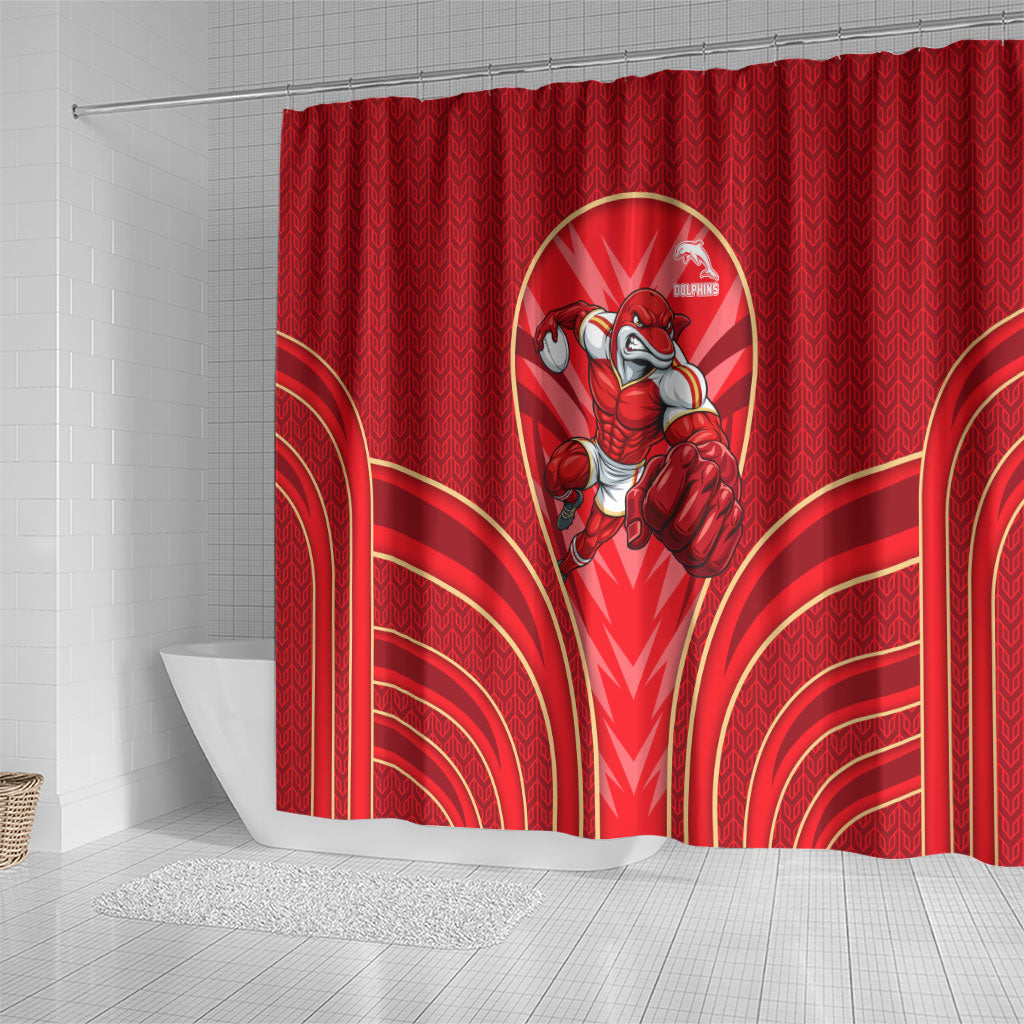 Dolphins Rugby Mascot Shower Curtain Australian Rugby Culture - Tribal Inspired Dolphin