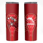 Dolphins Rugby Mascot Skinny Tumbler Australian Rugby Culture - Tribal Inspired Dolphin