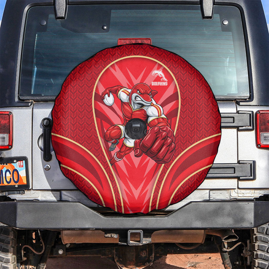 Dolphins Rugby Mascot Spare Tire Cover Australian Rugby Culture - Tribal Inspired Dolphin